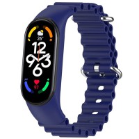 Ремінець Ocean Band для Xiaomi Mi Band 3/4/5/6/7 Синій / Blue