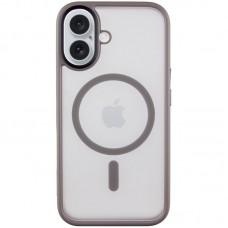 TPU+PC чохол Metal Buttons with MagSafe для Apple iPhone 16 (6.1") Сірий