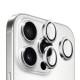 Захисне скло BlueO Metal на камеру для Apple iPhone 16 Pro / 16 Pro Max / 15 Pro / 15 Pro Max Срібний / Silver Diamond