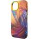 Шкіряний чохол Colour Splash with MagSafe для Apple iPhone 12 Pro / 12 (6.1") Orange / Red