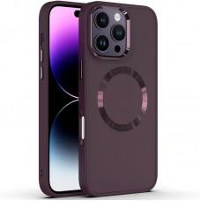 TPU чохол Bonbon Metal Style with MagSafe для Apple iPhone 16 Pro (6.3") Бордовий / Plum