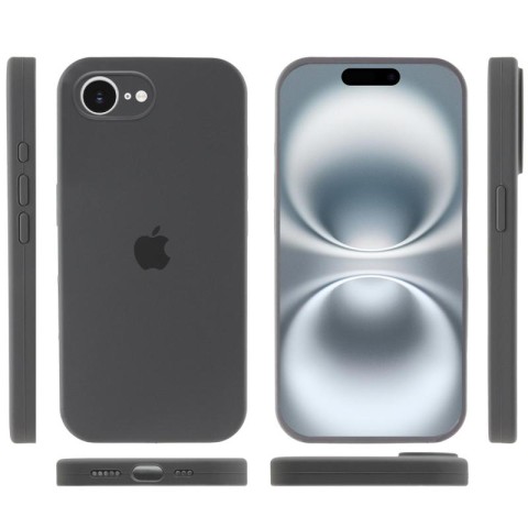 Чохол Silicone Case Full Camera Protective (AA) для Apple iPhone 16e (6.1") Сірий / Dark Gray
