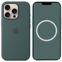 Чохол Silicone case (AAA) with Magsafe and Animation для Apple iPhone 16 Pro (6.3") Lake Green