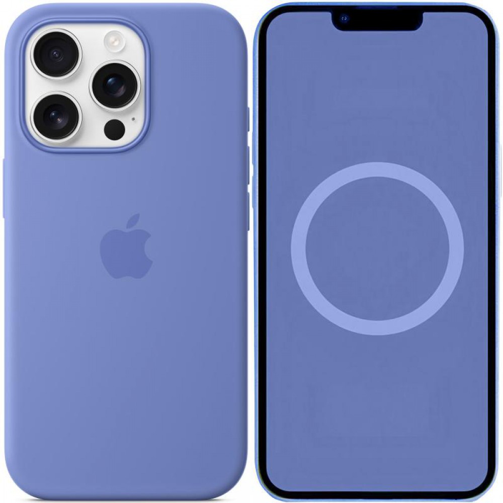Чохол Silicone case (AAA) with Magsafe and Animation (button) для Apple iPhone 16 Pro Max (6.9") Periwinkle