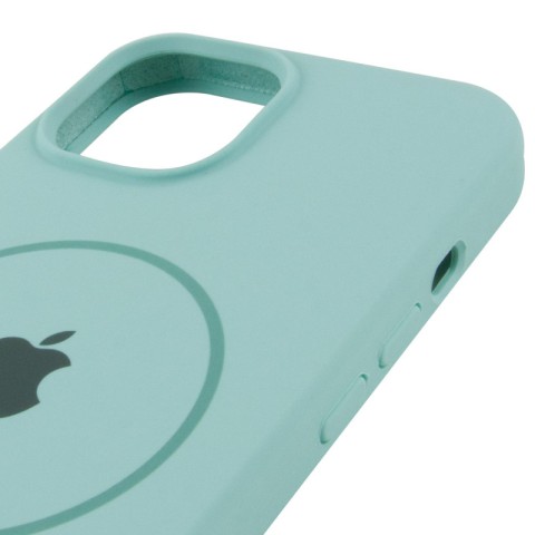 Чохол Silicone Case Full Protective (AA) with MagSafe для Apple iPhone 14 Plus (6.7") Бірюзовий / Light Turquoise