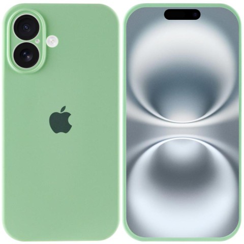Чохол Silicone Case Full Camera Protective (AA) для Apple iPhone 16 (6.1") Зелений / Pistachio
