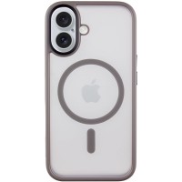 TPU+PC чохол Metal Buttons with MagSafe для Apple iPhone 16 (6.1") Сірий