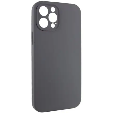 Чохол Silicone Case Full Camera Protective (AA) NO LOGO для Apple iPhone 12 Pro (6.1") Сірий / Dark Gray