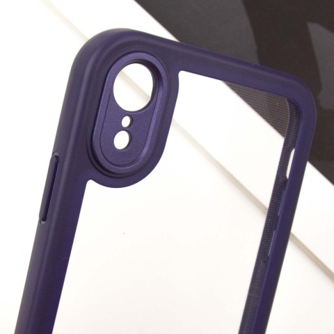 TPU чохол Transparent + Colour 1,5mm для Apple iPhone XR (6.1") Purple