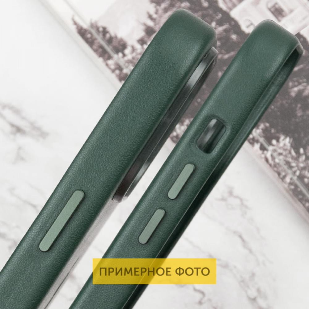 Кожаный чехол Leather Case (AAA) with MagSafe and Animation для Apple iPhone 16 (6.1")