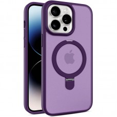 TPU+PC чохол Metal Buttons with MagSafe Colorful HQ Ring для Apple iPhone 14 Pro Max (6.7") Purple