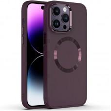 TPU чохол Bonbon Metal Style with MagSafe для Apple iPhone 12 Pro Max (6.7") Бордовий / Plum