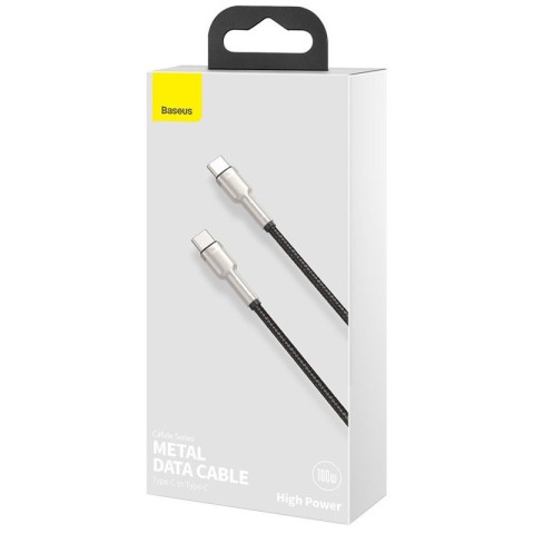 Дата кабель Baseus Cafule Series Metal Type-C to Type-C 100W (2m) (CATJK-D) Чорний
