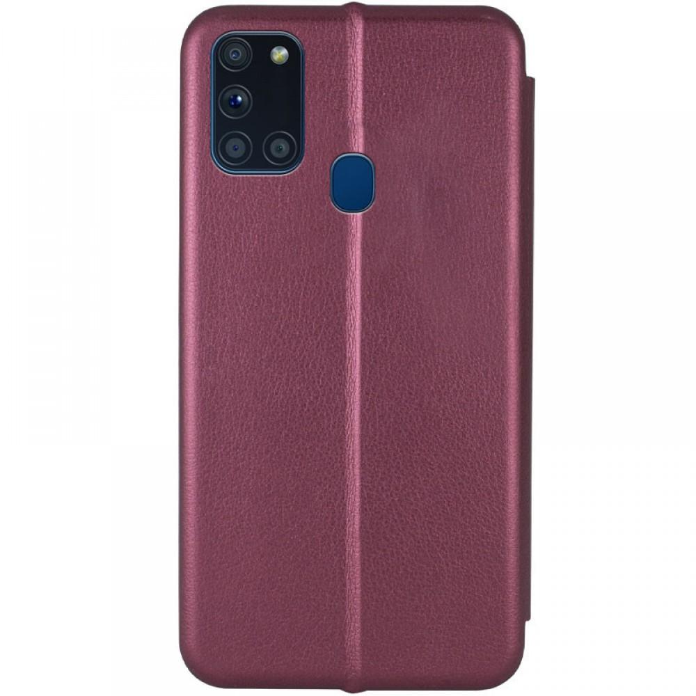 Шкіряний чохол-книжка Classy для Samsung Galaxy A21s Бордовий Шкіряний чохол-книжка Classy для Samsung Galaxy A21s Бордовий