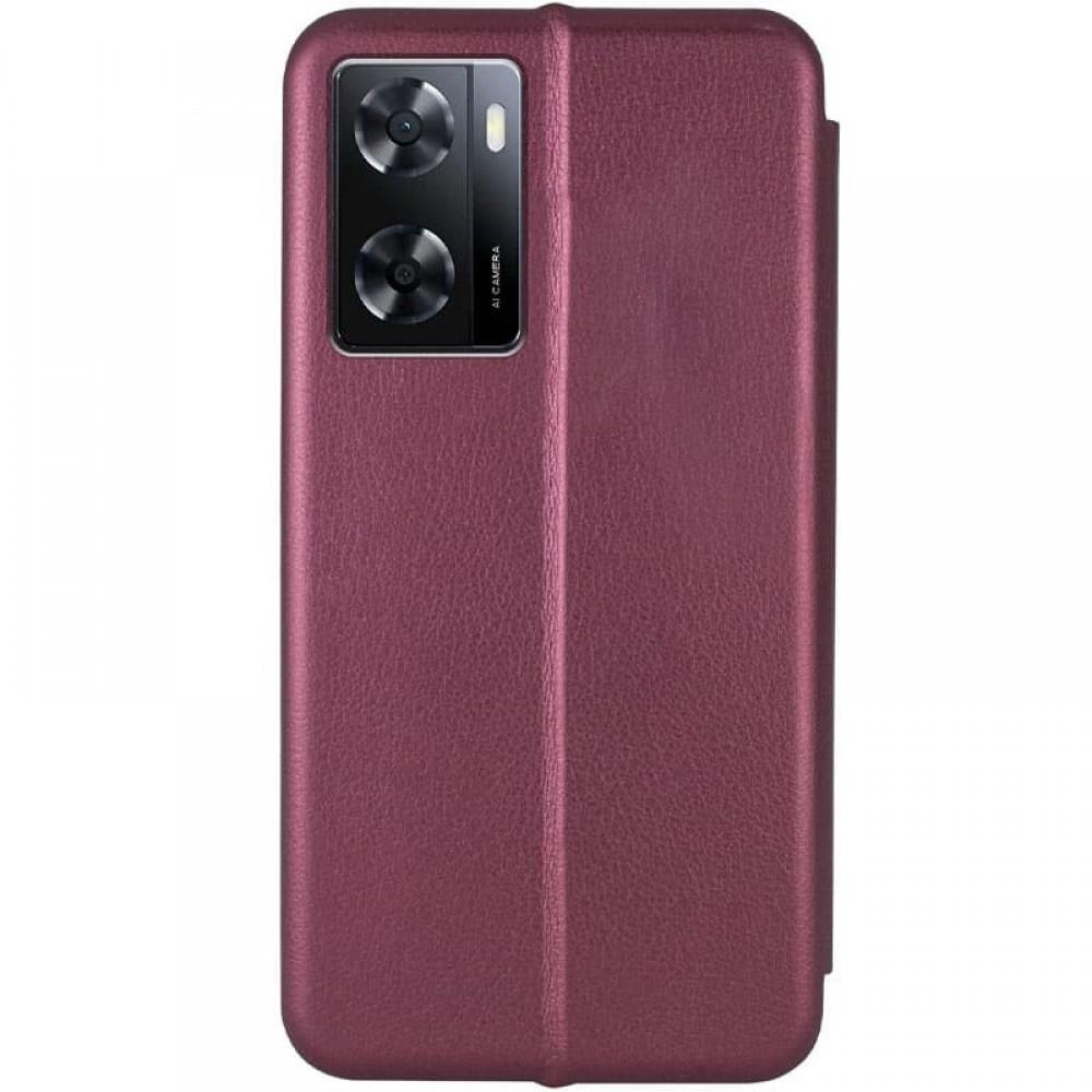 Шкіряний чохол-книжка Classy для Oppo A57s / A77s Бордовий