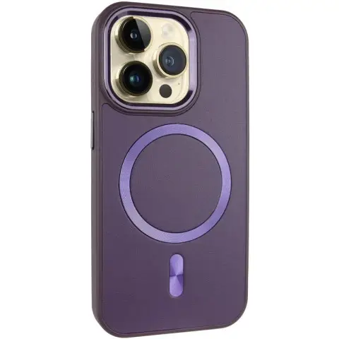 Шкіряний чохол SnapCase with MagSafe для Apple iPhone 14 Pro Max (6.7") Dark Purple
