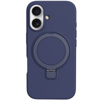Чохол Silicone Case Full Protective NO LOGO with Ring для Apple iPhone 16 (6.1") Dark Blue