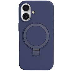 Чохол Silicone Case Full Protective NO LOGO with Ring для Apple iPhone 16 (6.1") Dark Blue