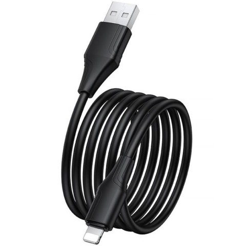 Дата кабель Hoco X124 Bien silicone USB to Lightning 2.4A (1m) Black