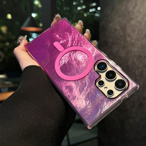 Чохол TPU Shiny Mountain (MagFit) для Samsung Galaxy S25 Ultra Pink