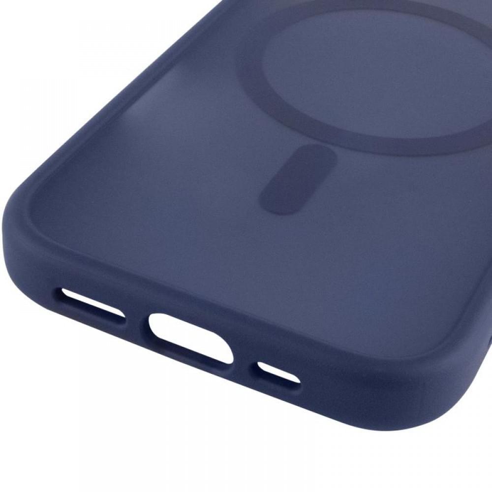 TPU+PC чохол Metal Buttons with MagSafe для Apple iPhone 17 (6.3") Синій / Navy Blue