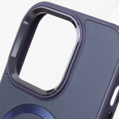 Шкіряний чохол SnapCase with MagSafe для Apple iPhone 15 Pro Max (6.7") Dark Blue