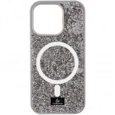 TPU чохол Bling World Rock Diamond with MagSafe для Apple iPhone 14 (6.1") Grey