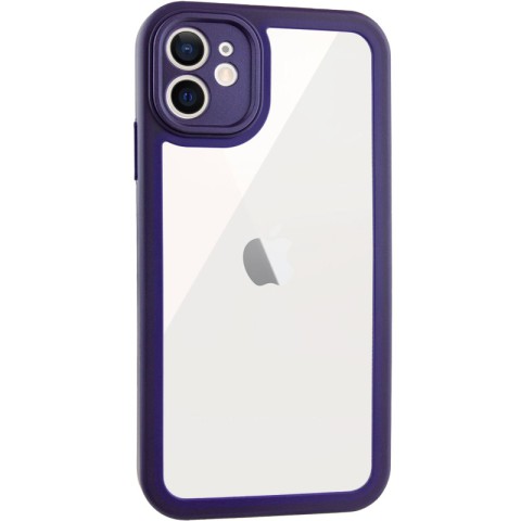 TPU чохол Transparent + Colour 1,5mm для Apple iPhone 12 (6.1") Purple