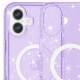 Чохол TPU Galaxy Sparkle (MagFit) для Apple iPhone 16 Plus (6.7") Purple+Glitter