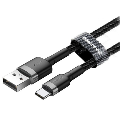Дата кабель Baseus Cafule Type-C Cable 2A (2m) (CATKLF-C) Чорний / Сірий