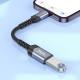 Перехідник Hoco UA24 Lightning male to USB female 2.0 Metal gray