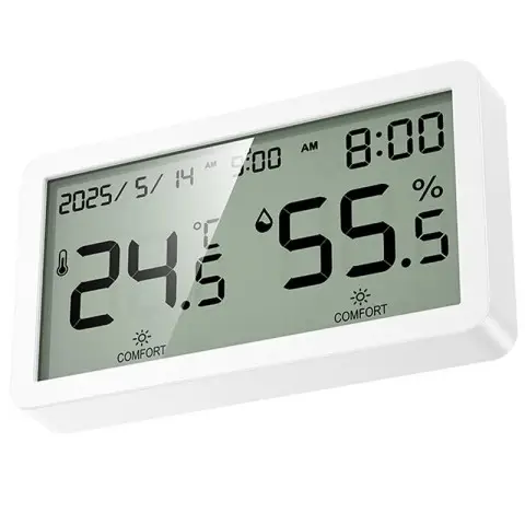 Електронний термогігрометр + годинник Hoco HX42 Indoor White