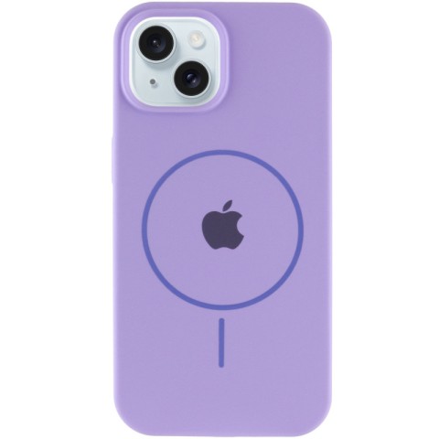 Чохол Silicone Case Full Protective (AA) with MagSafe для Apple iPhone 15 Plus (6.7") Бузковий / Dasheen