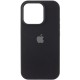 Чохол Silicone Case (AA) Logo with MagSafe для Apple iPhone 15 Pro Max (6.7") Чорний / Black