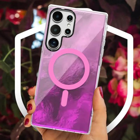Чохол TPU Shiny Mountain (MagFit) для Samsung Galaxy S25 Ultra Pink