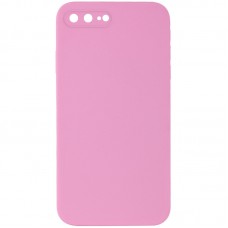 Silicone Case Square Full Camera Protective (AA) NOLOGO для Apple iPhone 7 plus / 8 plus (5.5") Рожевий / Light pink