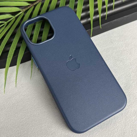 Шкіряний чохол Leather Case (AAA) with MagSafe and Animation для Apple iPhone 16 Pro (6.3") Blue
