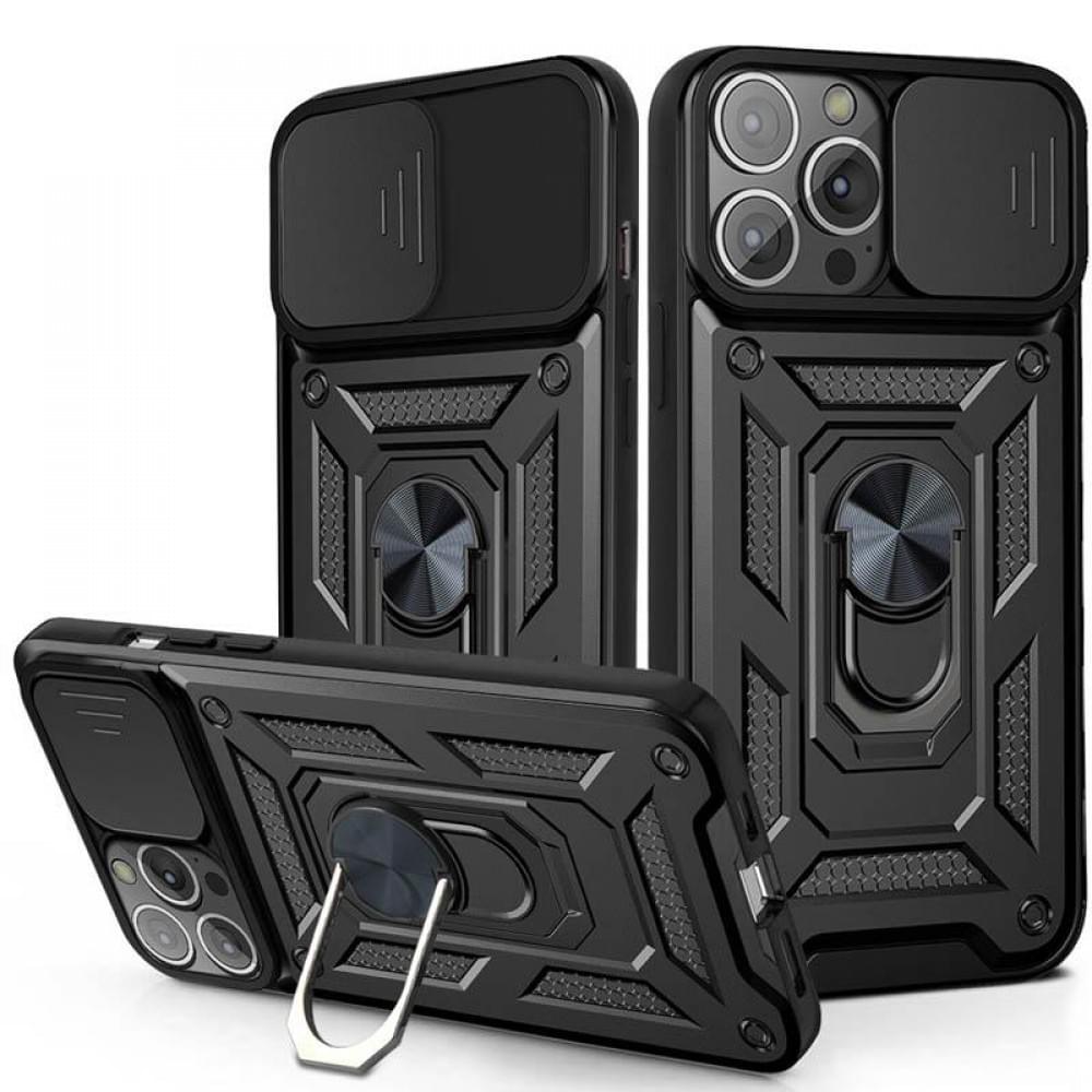 Чохол Ummi Camshield Serge Ring для Apple iPhone 12 Pro (6.1") Чорний