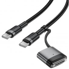 Дата кабель Acefast C22-05 2in1 Type-C to Type-C 240W/MAG3 140W (1.2m) Black