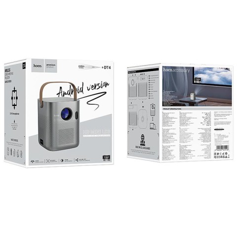 Проектор Hoco DT4 Smart full autofocus 720P (Android version) Metal grey