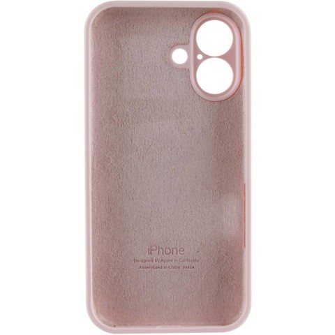 Чохол Silicone Case Full Camera Protective (AA) для Apple iPhone 16 (6.1") Рожевий / Chalk Pink