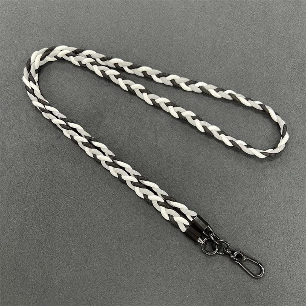 Плетений шнурок (5мм) 120см Black / Gray / White