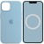 Чохол Silicone case (AAA) with Magsafe and Animation для Apple iPhone 13 (6.1") Блакитний / Blue Fog