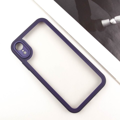 TPU чохол Transparent + Colour 1,5mm для Apple iPhone XR (6.1") Purple