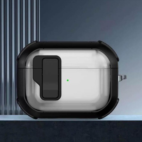 Футляр протиударний Locking Button для навушників Airpods Pro 3 Black