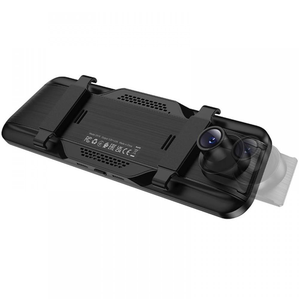 Автомобільний регистратор дзеркало Hoco DV16 Dual-Channel Driving Recorder 1080p+720p Black