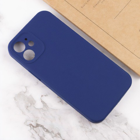 Чохол Silicone Case Full Camera Protective (AA) NO LOGO для Apple iPhone 12 (6.1") Синій / Deep navy