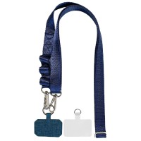 Шнурок із двома кріпленнями (2 см) 140 см Dark Blue