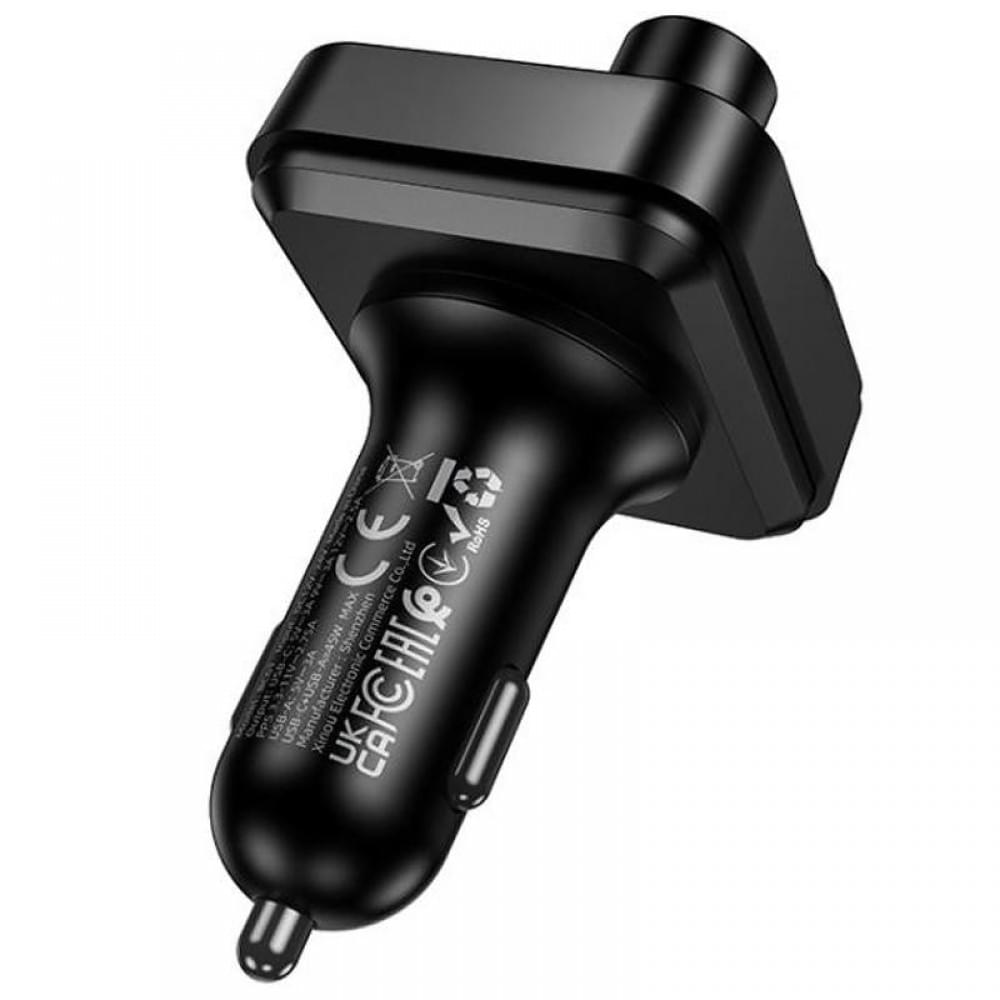 АЗП FM модулятор Borofone BC61 Ocean PD30W+QC3.0 total 45W (2USB-A/1C) Black