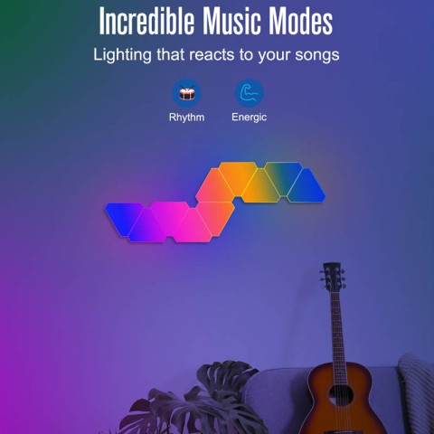 Настінний світильник Smart Triangular Quantum Light SAL-012B Bluetooth USB interface with app 6pcs White